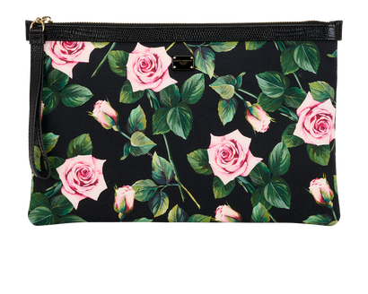 Dolce & Gabbana Floral Wristlet, &pound;190, Accessories, Black/Green/Pink, Canvas/Leather, Front view